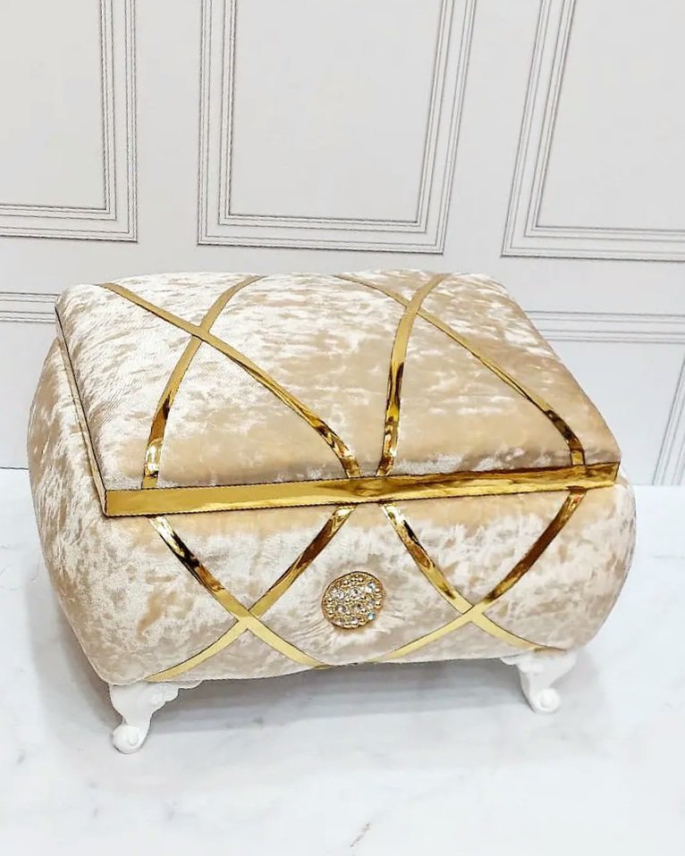 طبق حنة موديل كوفر اللون Beige بالذهبي دوزان سامبل