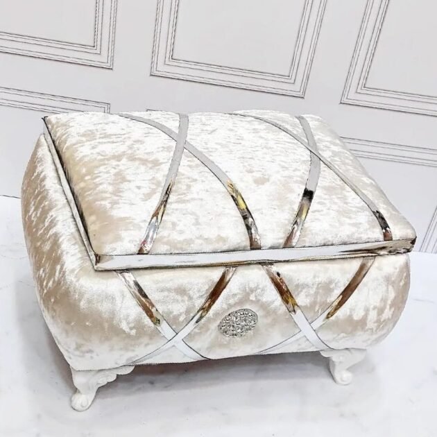 طبق حنة موديل كوفر اللون ابيض بالفضي دوزان سامبل