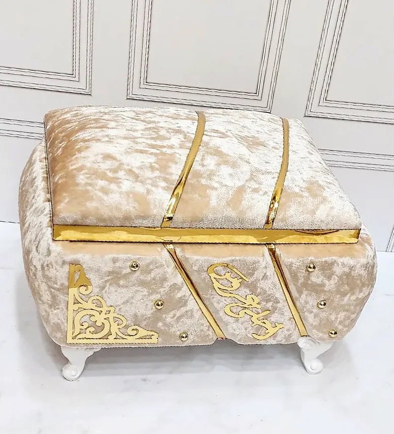 طبق حنة موديل كوفر اللون Beige بالذهبي دوزان سامبل