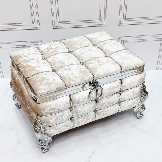 طبق حنة موديل كوفر اللون ابيض بالفضي دوزان سامبل