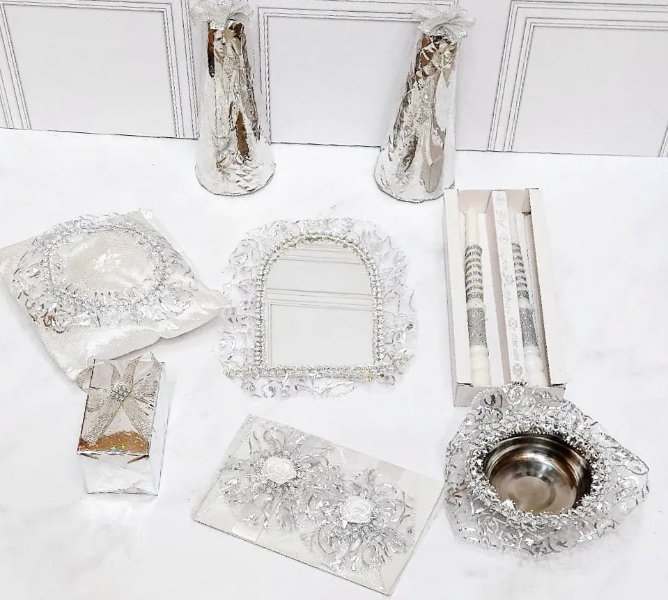 طبق حنة احلى عروس 👰 اللون باج بالفضي - الصورة 2