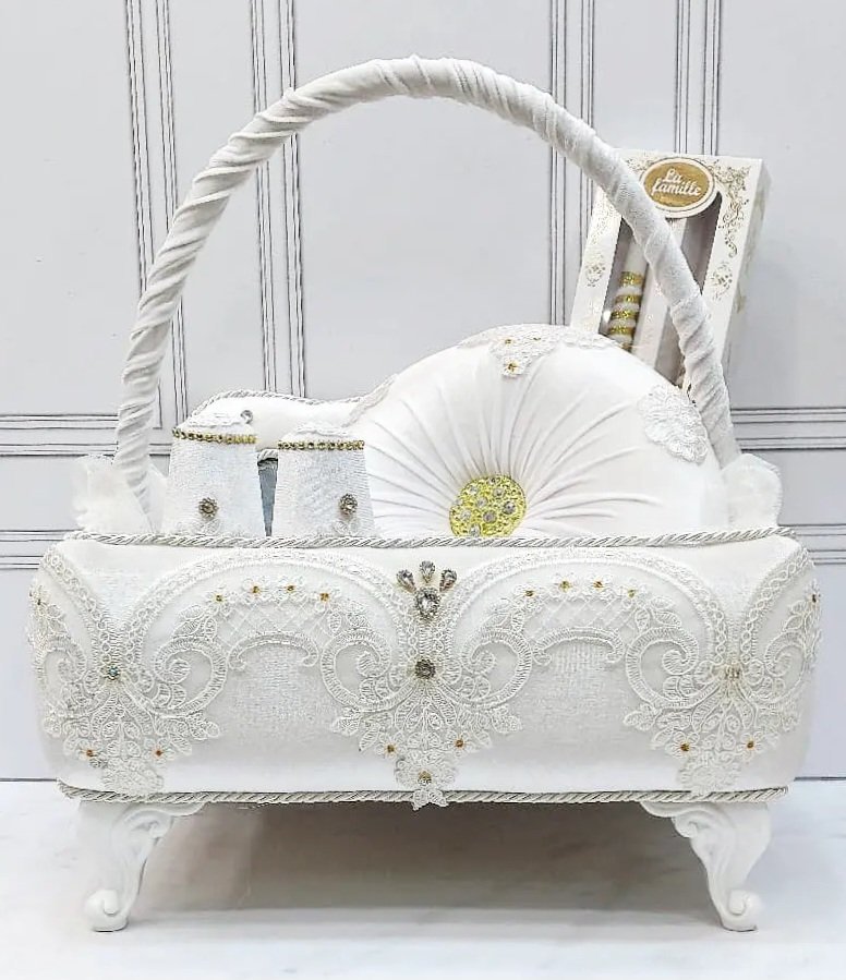 طبق حنة موديل سلة luxe دوزان مغلفين بالقطيفة