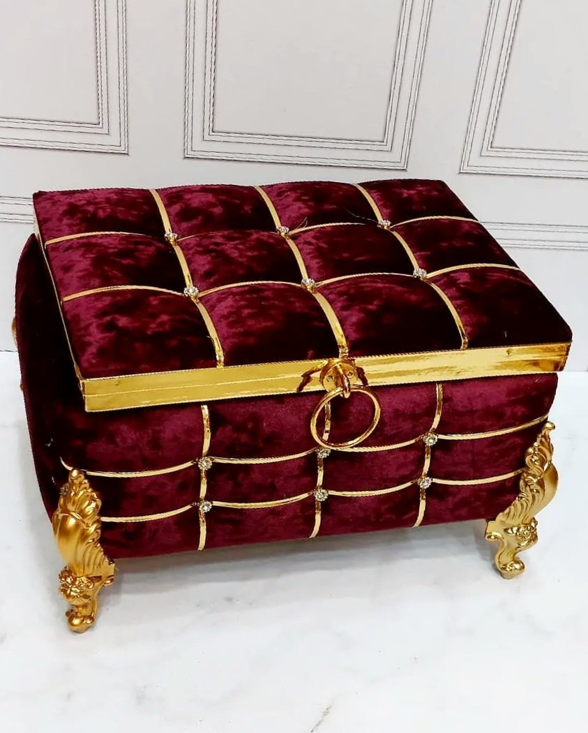 طبق حنة luxe دوزان مغلفين بالقطيفة متكون من 9 قطع - الصورة 2