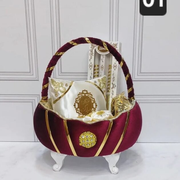 طبق حنة الختان متكون من 6 قطع الالوان أزرق .ڨرونة. باج